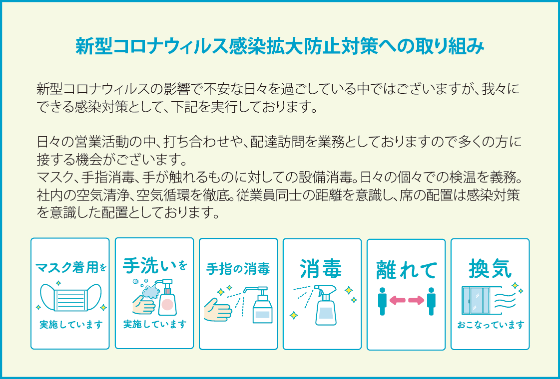 新型コロナウィルスの対策について